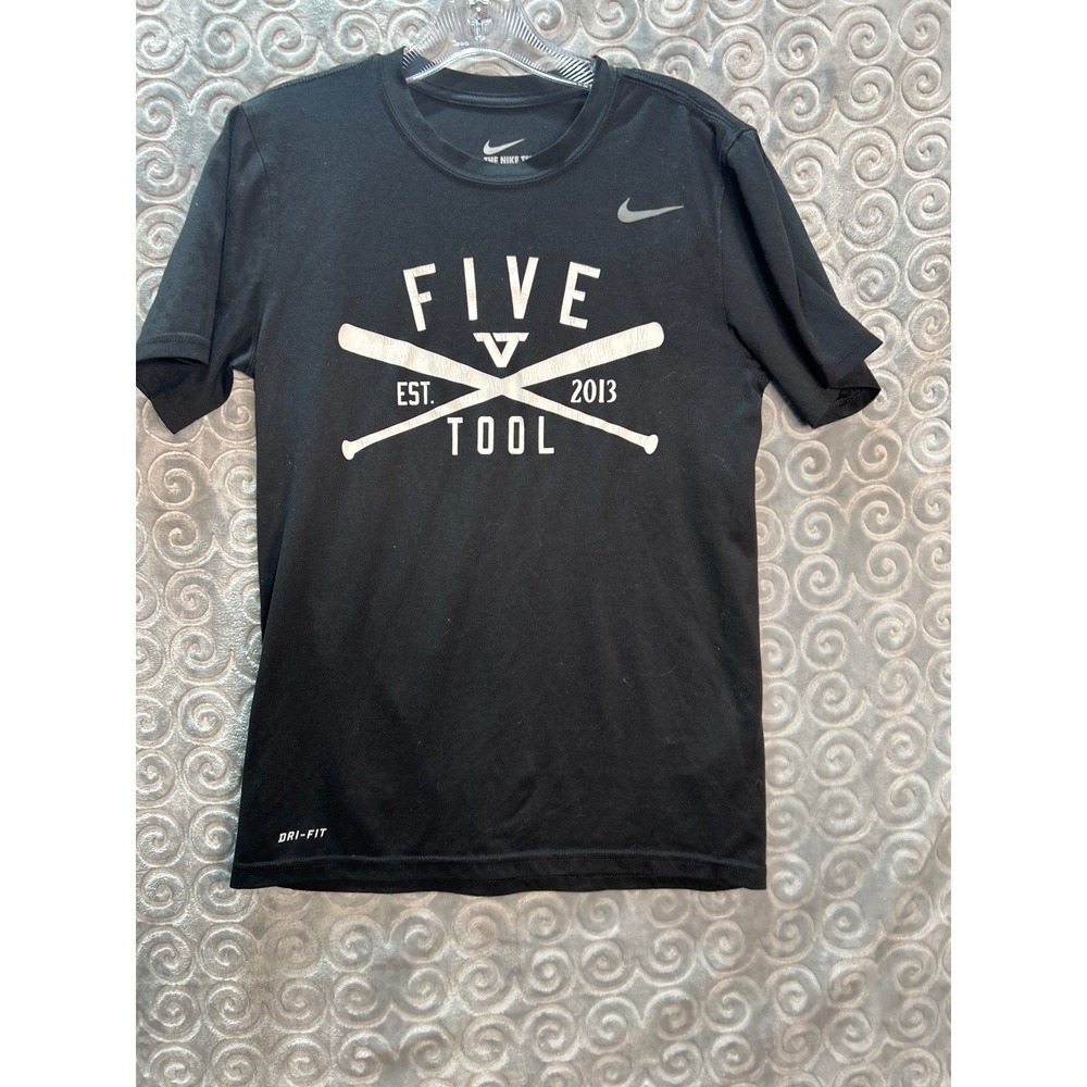 Nike DRI-FIT Small Black Training Activewear Athletic T-Shirt‎ Top